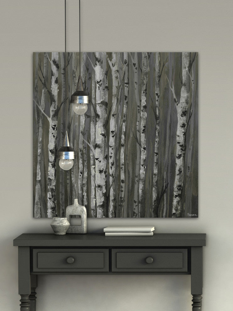 "Twigs and Trunks Forest" Painting Print on Wrapped Canvas, 48"x48"