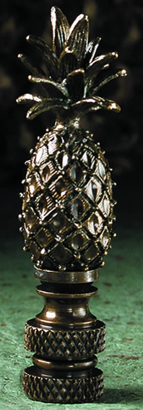 Pineapple Lamp Finial Antique Metal 2.25"h
