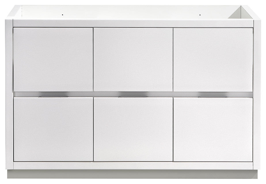Valencia Free Standing Single Sink Bathroom Cabinet, Glossy White, 48"