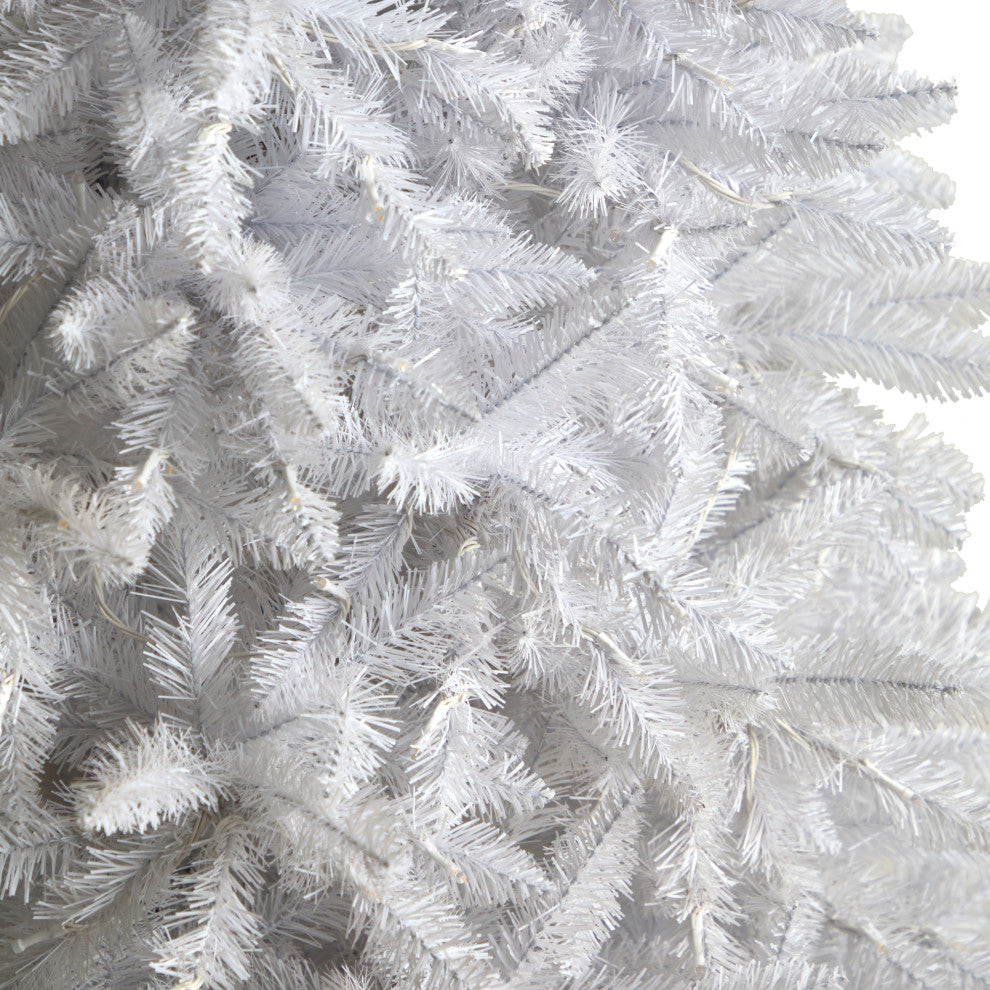 T3365 11 Slim White Artificial Christmas Tree With 950 Warm White LED Lights