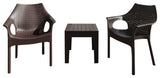 Carina Chairs & Trillia Table Resin Patio Set, Brown