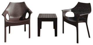 Carina Chairs & Trillia Table Resin Patio Set, Brown
