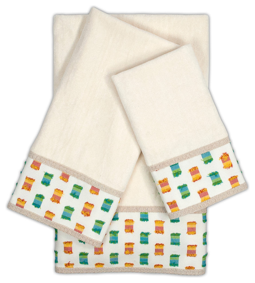 Sherry Kline O''Fifi Multi-Ecru 3-piece Embellished Towel Set