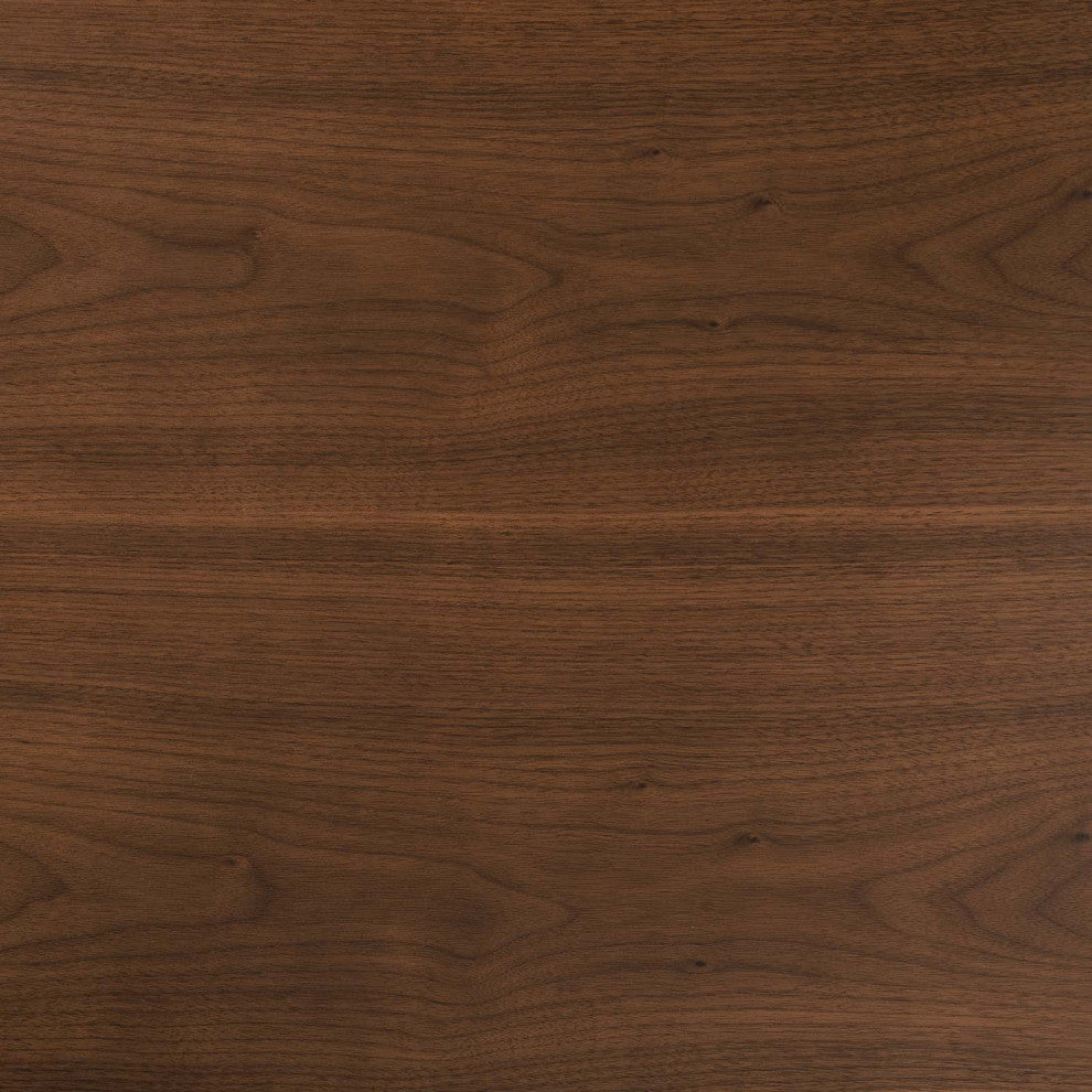 Platform Bed Frame, Queen Size, Wood, Brown Walnut, Modern Farmhouse, Bedroom