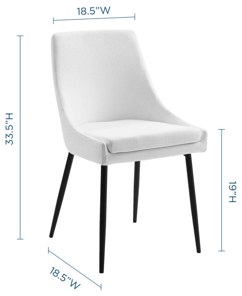 Viscount Upholstered Fabric Dining Chairs - Set of 2 EEI-3809-BLK-WHI