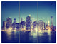 New York City Evening Panorama, Extra Large Triptych Canvas Art, 36x28, 3 Panels