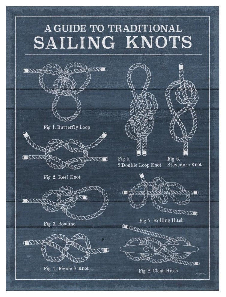 "Vintage Sailing Knots I" Digital Paper Print by Mary Urban, 14"x18"