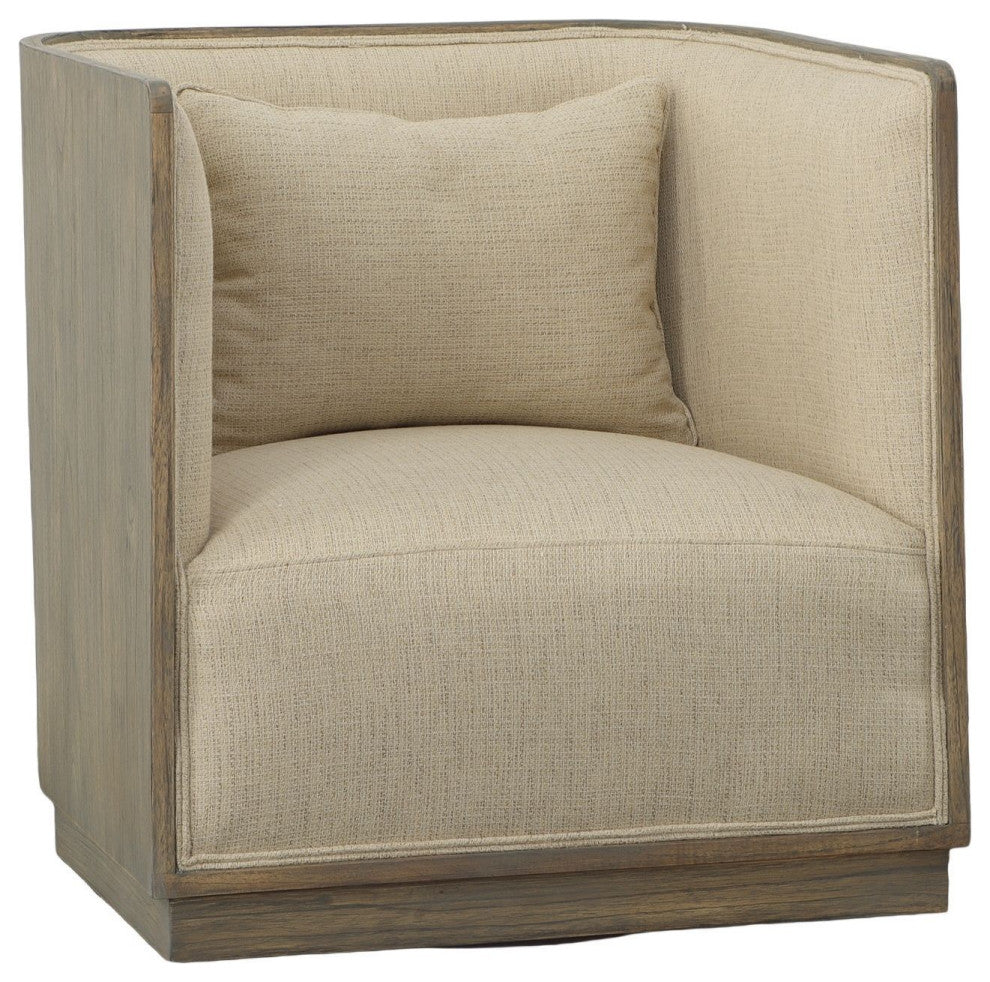 Wittman Upholstered Swivel Chair, Linen
