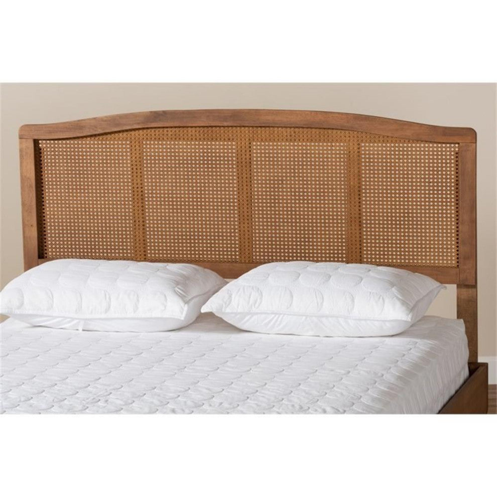 Baxton Studio Marieke King Size Ash Walnut Brown Finished Wood Headboard
