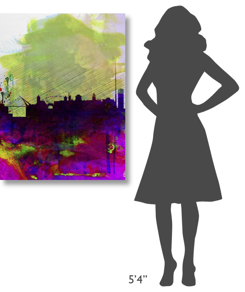 "Dublin Watercolor Skyline" Fine Art Print