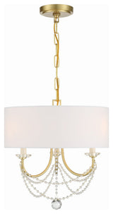 Delilah 3-Light Mini Chandelier, Aged Brass