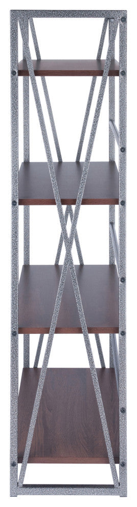 Isa 4-Tier Shelf, Graphite and Walnut