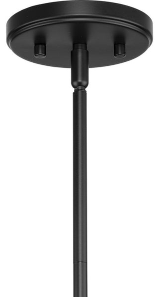 Laramie Collection 1-Light Matte Black Rustic Modern Seeded Glass Pendant