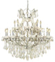 Elegant Maria Theresa Dining Room Light, White Finish With Royal Cut Crystal