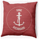 18x18" Gone Forever Overboard Nautical Decorative Indoor Pillow, Ligonberry Red