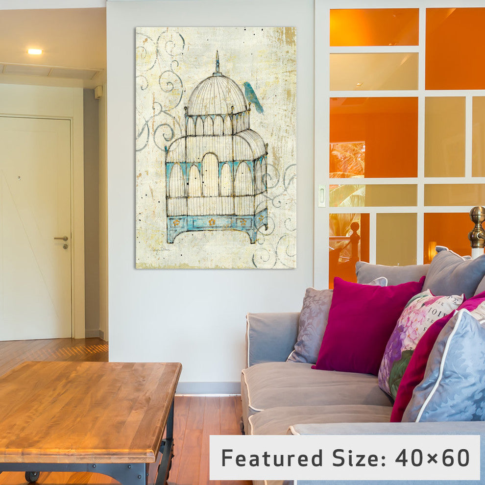 "Bird Cage II Gallery" by Avery Tillmon, 40x26x1.5"