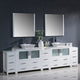 Torino 108" White Modern Double Sink Bathroom Vanity, Faucet FFT3072CH