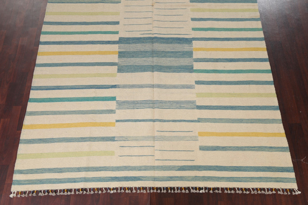 Kilim Oriental Wool Area Rug Flat-weave Contemporary Carpet 8x10