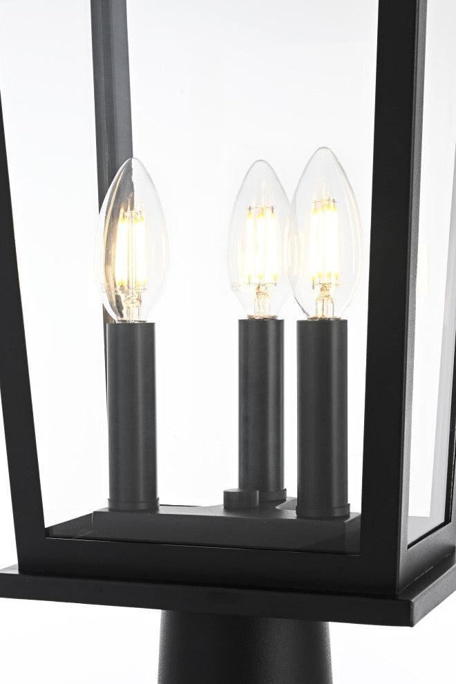 Home Living 9.45" Outdoor Post Light, Black