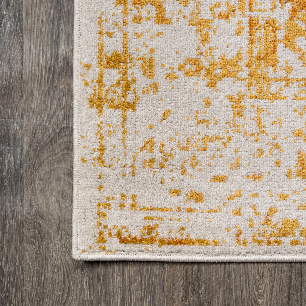 Audrey Bohemian Ornate Medallion Orange/White 2 ft. x 8 ft. Runner Rug