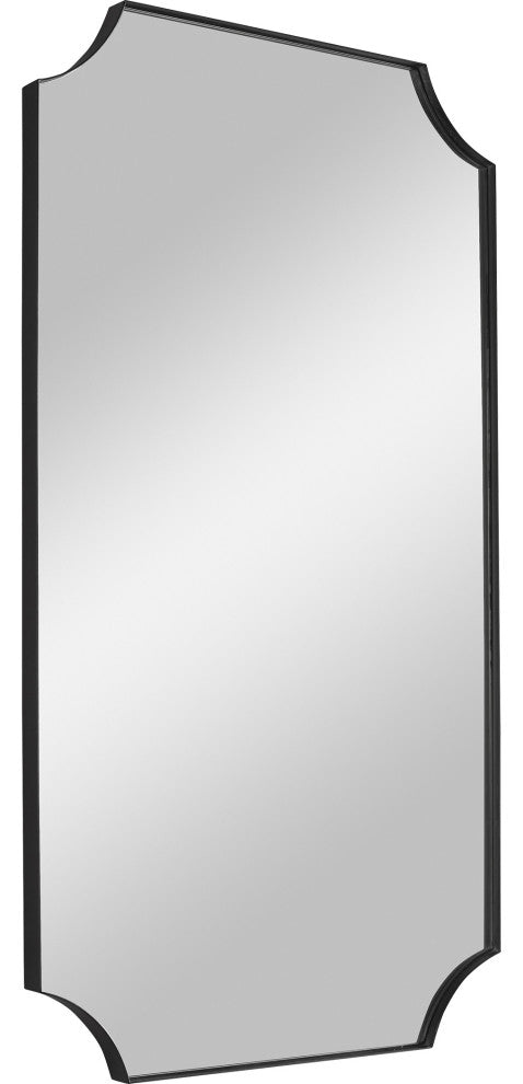 Uttermost Lennox Black Scalloped Corner Mirror