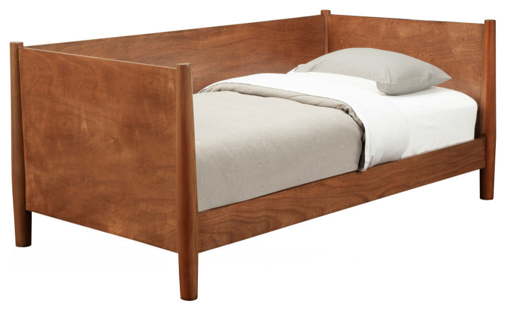 Flynn Mid Century Modern Twin Size Day Bed, Acorn