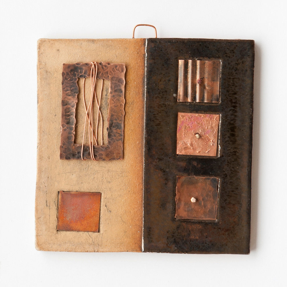 Bernadette Handmade Clay And Copper Decorative Tile, 4"