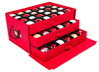 72" 3" Christmas Ornament Storage Box With Drawers