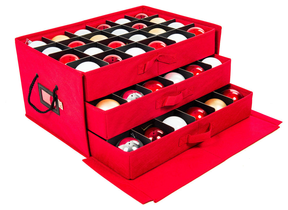 72" 3" Christmas Ornament Storage Box With Drawers