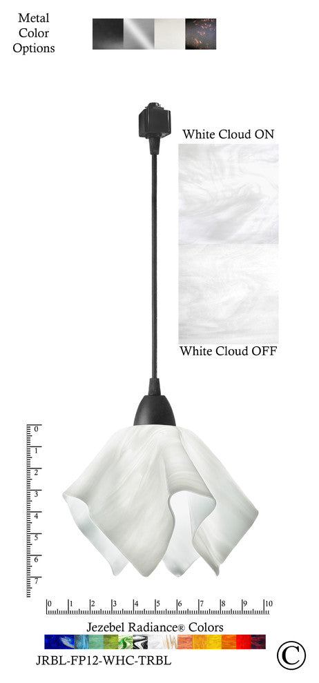 Jezebel Radiance Flame Track Light, Small, White Cloud