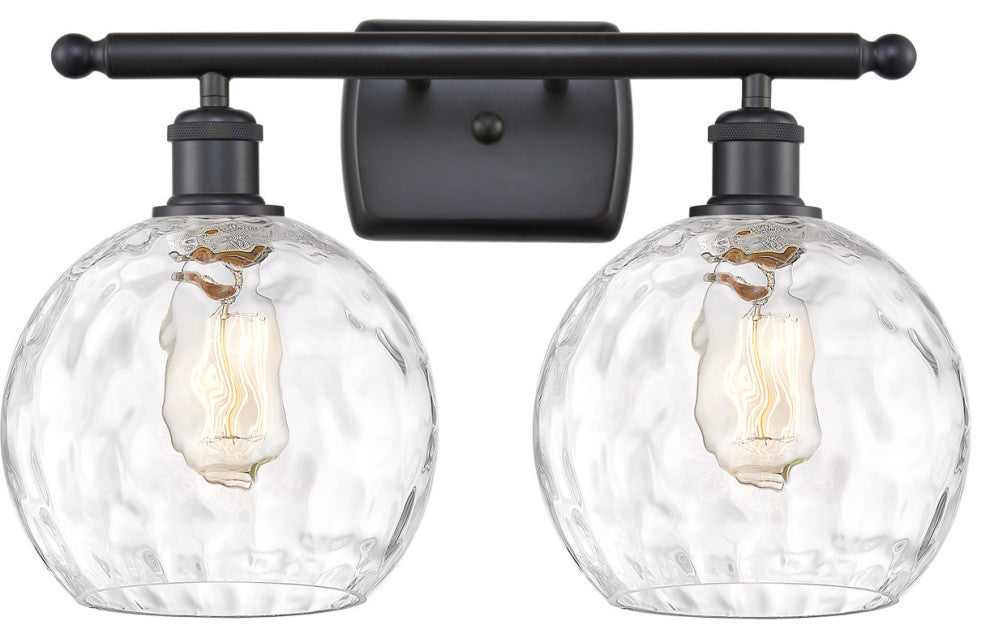 Innovations 516-2W-BK-G1215-8 2 Light Bath Vanity Light, Matte Black