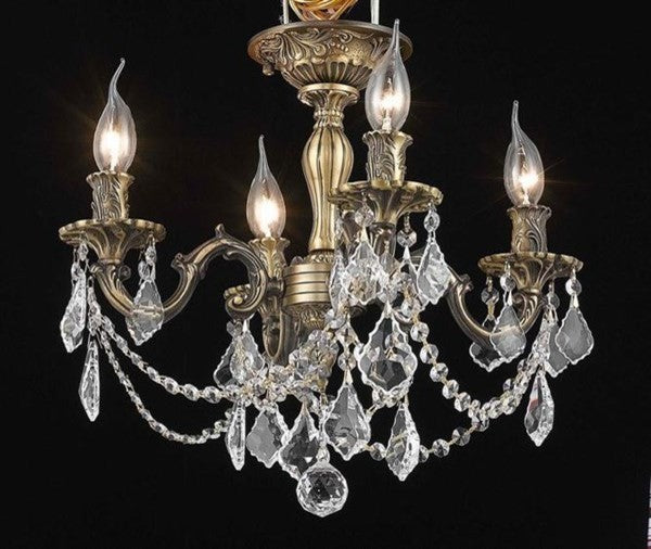 Elegant Rosalia Flush Mount, Antique Bronze Finish With Royal Cut Crystal