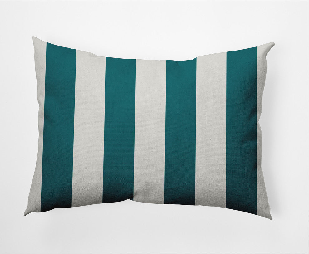 14x20" Graduated Stripe Nautical Decorative Indoor Pillow, Ocean Teal