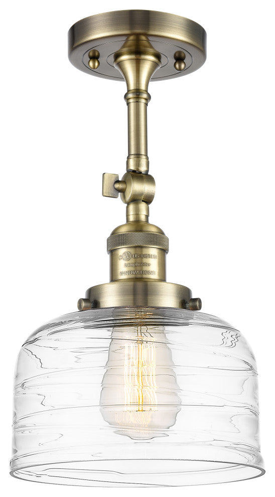 INNOVATIONS 201F-AB-G713 1-Light Semi-Flush Mount Antique Brass