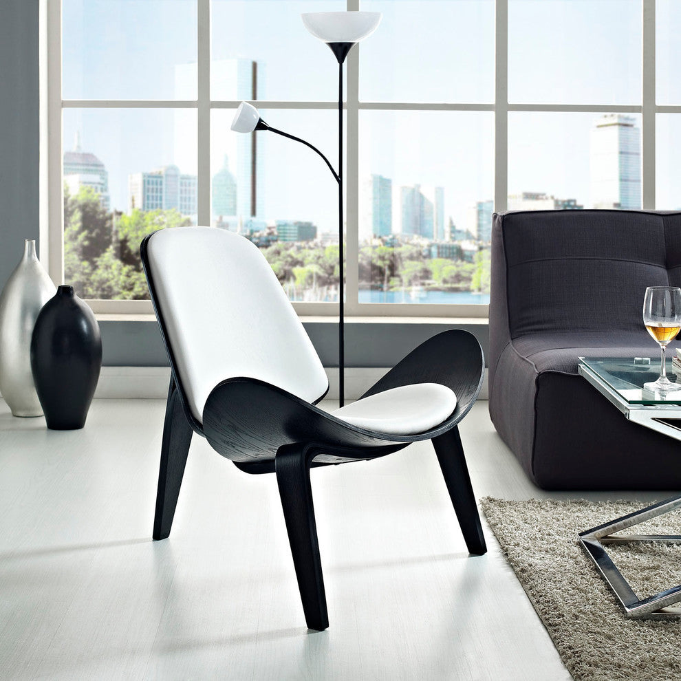 Modern Contemporary Living Room Lounge Chair Black White