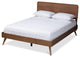 Demeter Mid-Century Modern Walnut Browned Wood Full Size Platform Bed