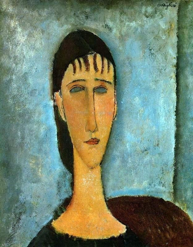 Amedeo Modigliani Portrait of a Young Girl, Gallery Wrapped Canvas, 21"x28"