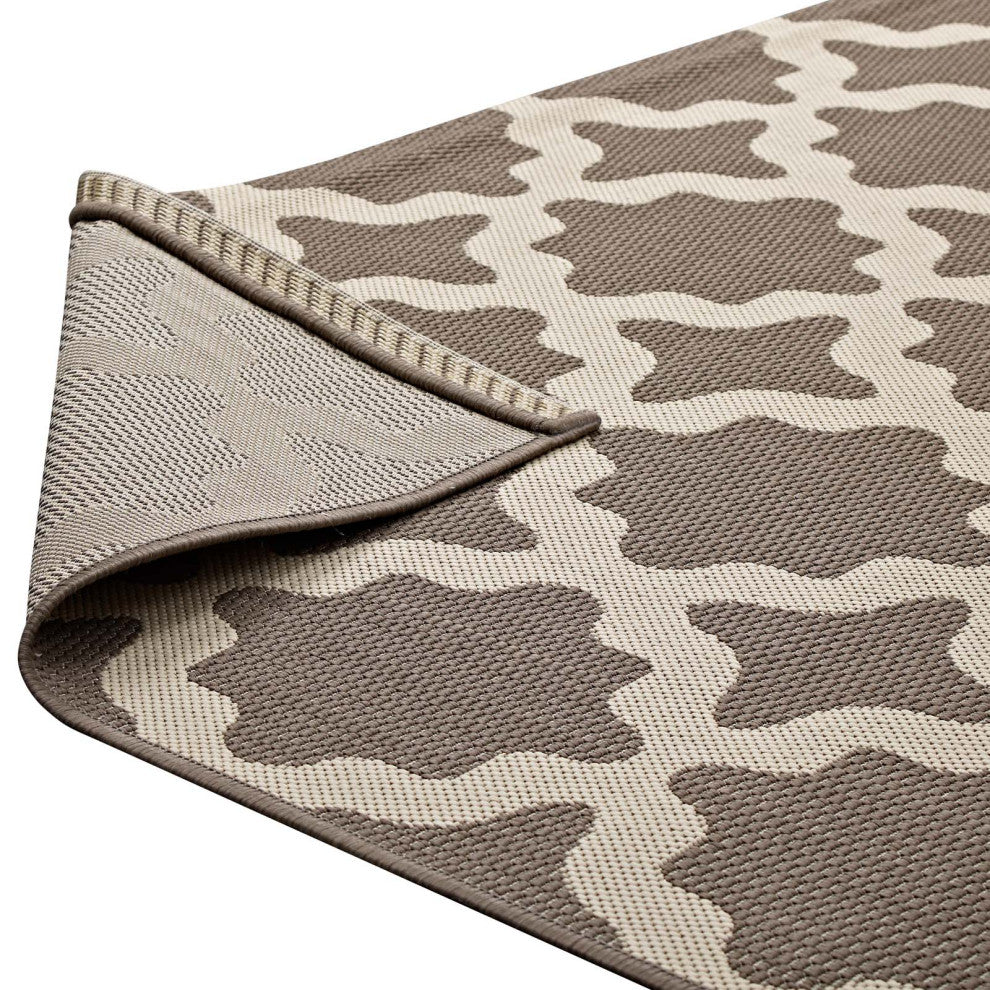 Area Rug Floor Carpet, Indoor Outdoor, Moroccan, Rectangular, 9x12, Beige