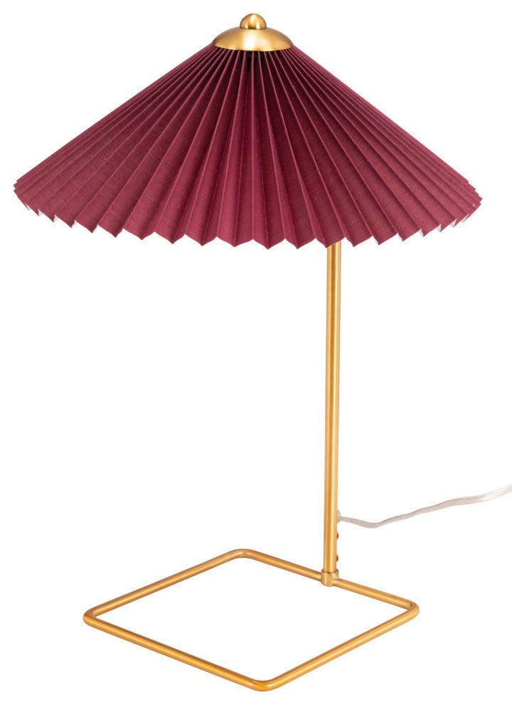 Table Lamp, Steel Metal, Red, Gold, Kitchen Lounge Bistro Lobby Hospitality