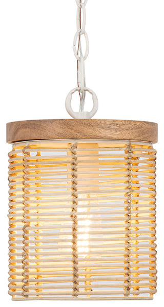 Maxim 22441 Vannerie 7"W Wood Mini Pendant - Ecru
