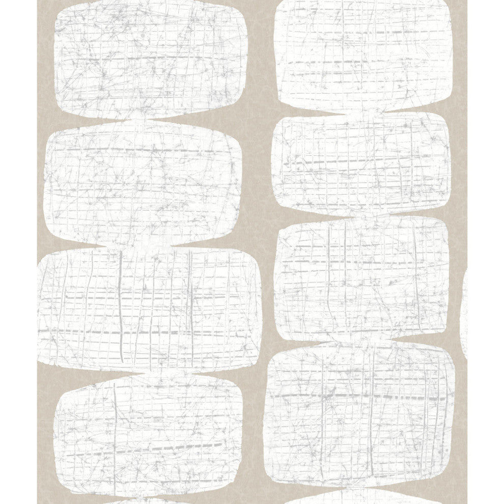 Mid, Century Beads Peel and Stick Wallpaper, Tan