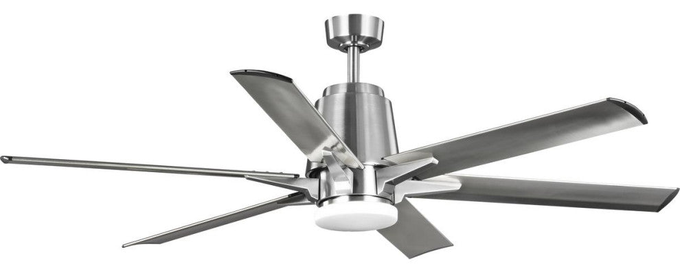 Arlo Collection 60" Indoor/Outdoor 6-Blade Brushed Nickel Ceiling Fan