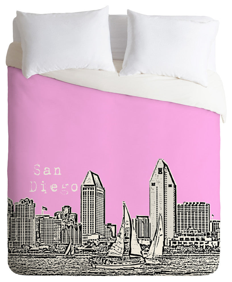 Deny Designs Bird Ave San Diego Pink Duvet Cover - Lightweight
