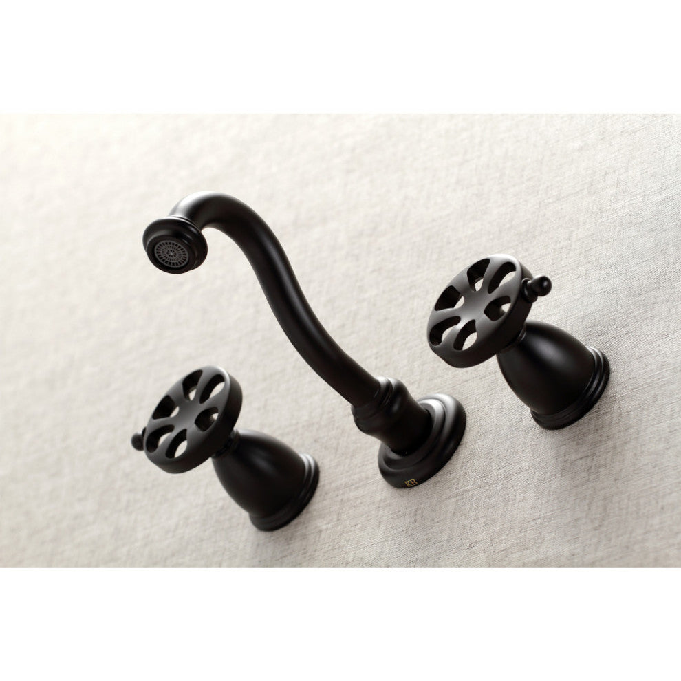KS3020RX Two-Handle Wall Mount Tub Faucet, Matte Black