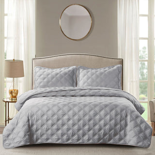 Charleston Down Alternative Bed Spread Set, Ash Gray, Queen