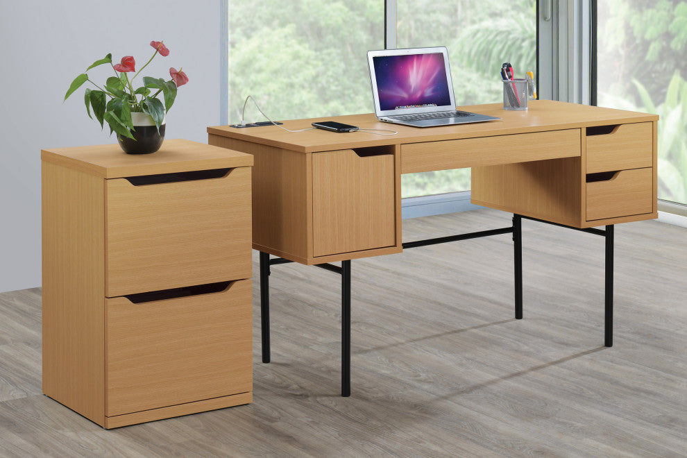 Denmark 2-Drawer Vertical File, Natural Finish