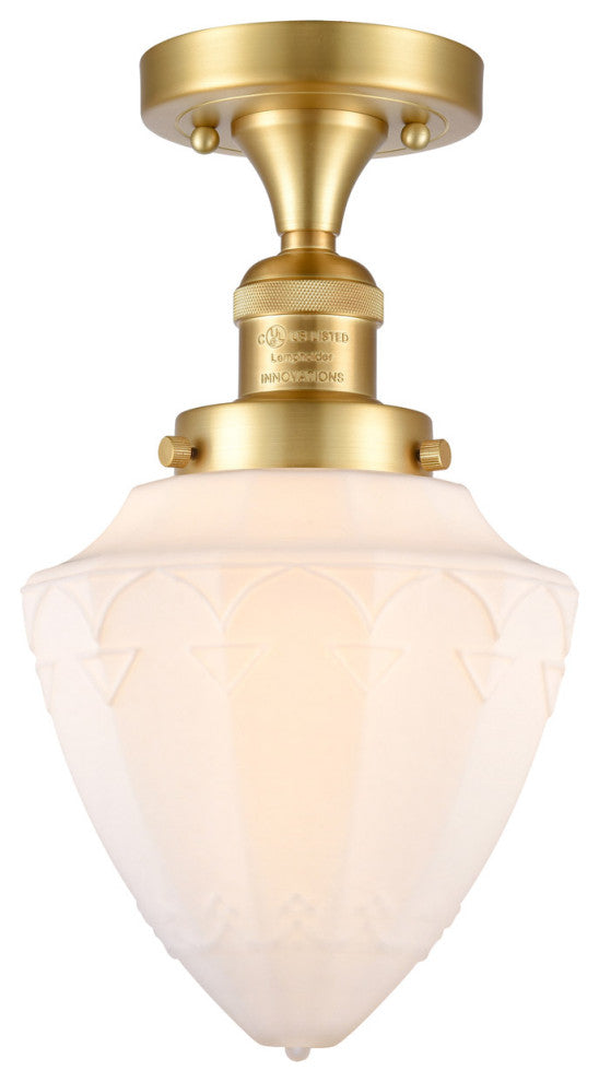 Innovations 517-1CH-SG-G661-7 1 Light Semi-Flush Mount, Satin Gold