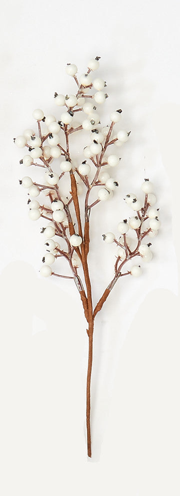 11" Weatherproof Berry Spray, White, Set of 3