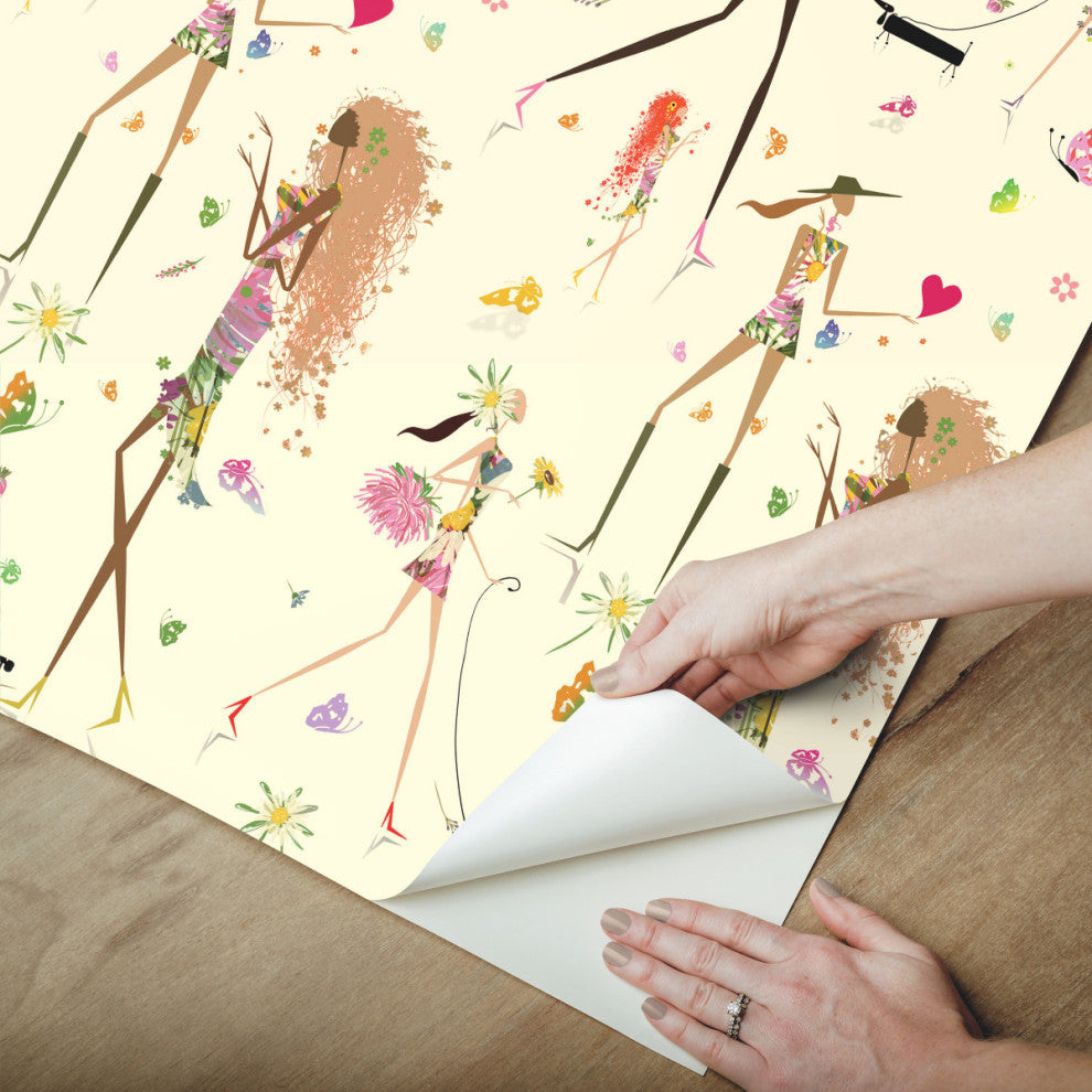 Fun Chic Peel and Stick Wallpaper, Yellow