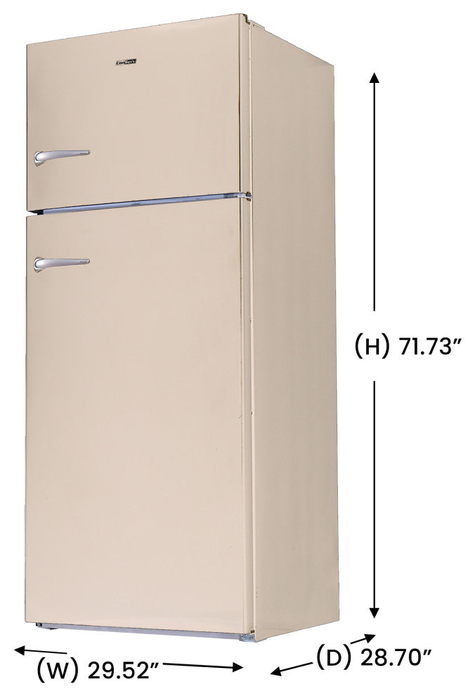 Conserv 30in RETRO Refrigerator 18cf Top Mount w/AUTOMATIC ICE MAKER 110V Handle